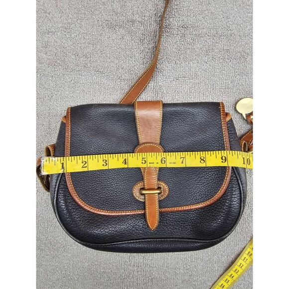 Dooney & Bourke Vintage All Weather Leather Crossbody Black Brown Made in USA - Picture 4 of 8